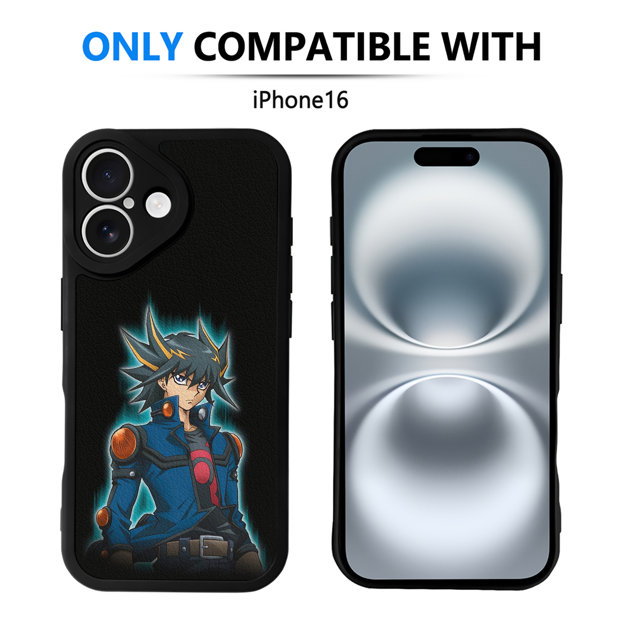（画像用） 遊☆戯☆王 Yu-Gi-Oh! 【iPhone 16シリーズ対応】シリコンスマホケース（レザー調） 材質：シリコン